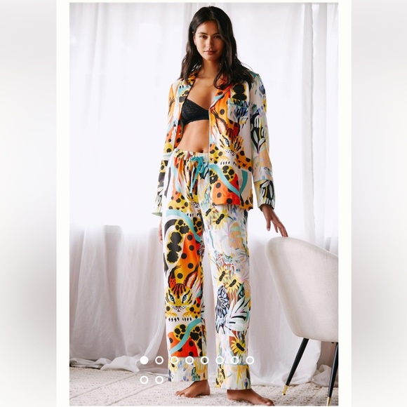 Anthropologie Other - Marcos Navarro Anthropologie Flannel Sleep set 2 piece pajama set button XS/XXS